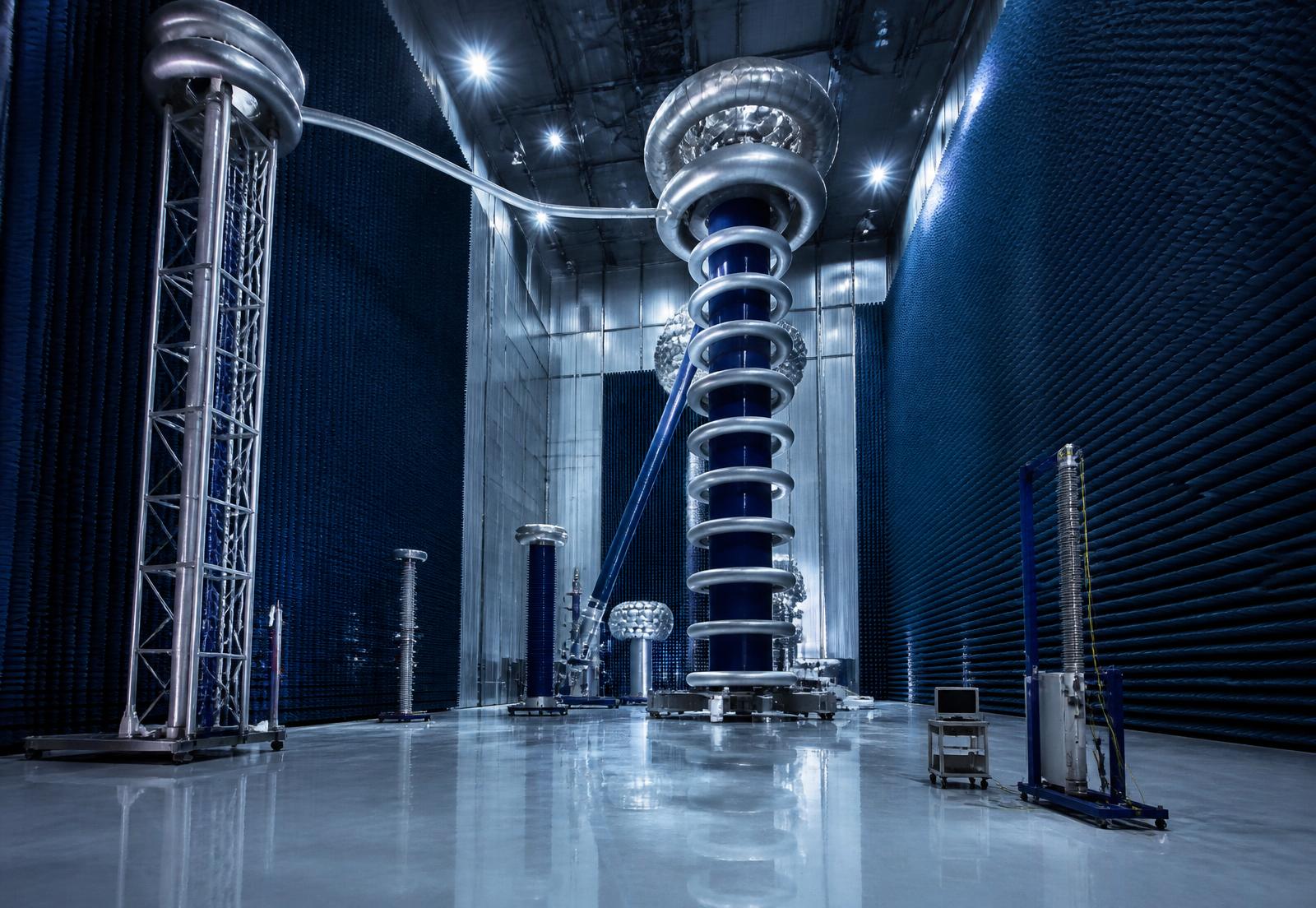 High voltage laboratory used for certified transformer testing
