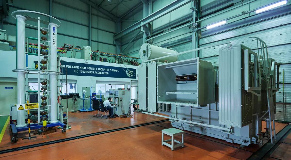 Industrial transformer prepared for hazardous area service
